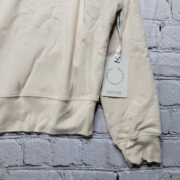 Wellbeing Being Well Goldie Cotton Sweatshirt In Bone White Cream NWT Size M - Picture 7 of 14
